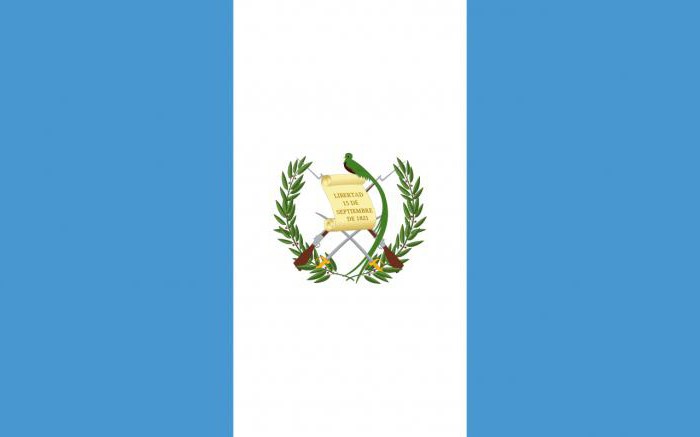 Vaakuna ja Guatemalan lippu. Merkkien merkitys ja kuvaus