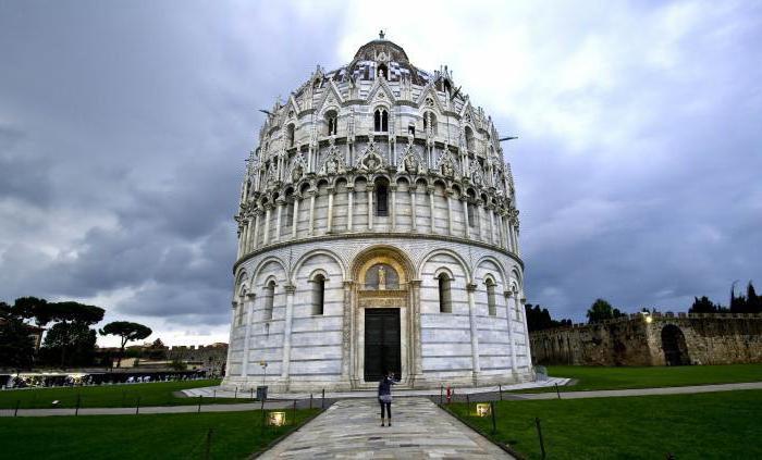 Pisa Cathedral: ainutlaatuisen tyylin historia. Pisan kalteva torni ja Baptistery